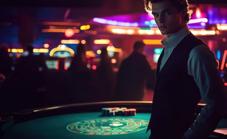 Tampilan meja Live Casino jin4d dengan dealer profesional siaran langsung untuk pemain Indonesia